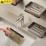 Soap Holder Bathroom Dish With Drain Water Self - Image 2